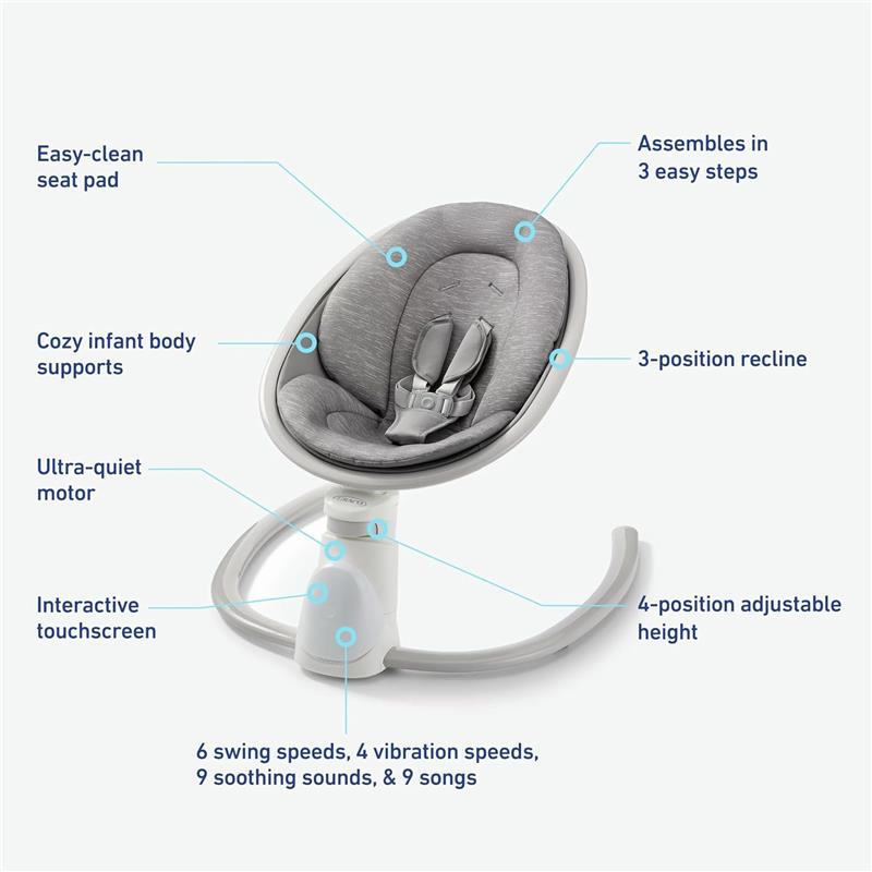 Graco - Soothe 'N Sway Bluetooth Swing, Lucca Image 2