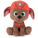Plush toy resembling PAW Patrol character Zuma, featuring an orange water rescue uniform and a friendly expression.