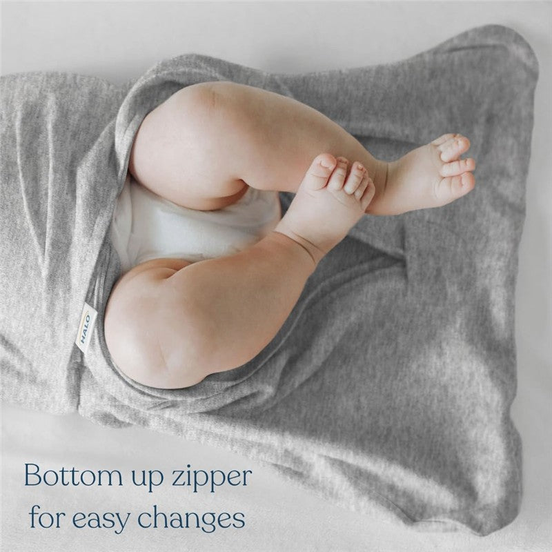 HALO SleepSack Swaddle 100% Cotton 1.5 TOG - Midnight Moons Gray, Newborn Image 4