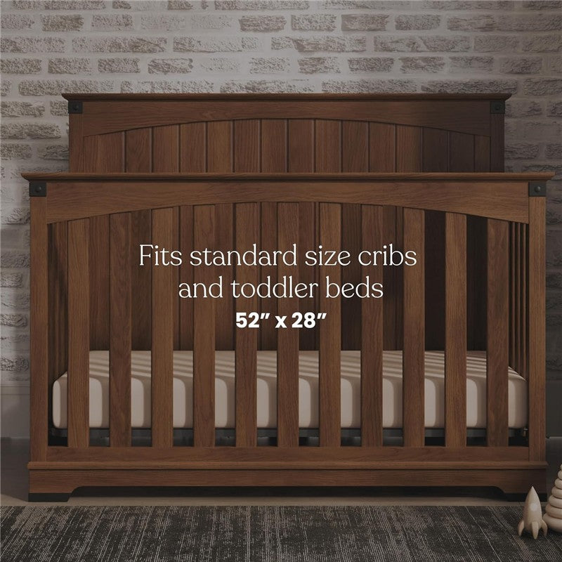 HALO Full-Size Fitted Crib Sheets 2-Pack in Calm Sage, fits standard cribs and toddler beds, dimensions 52” x 28”.