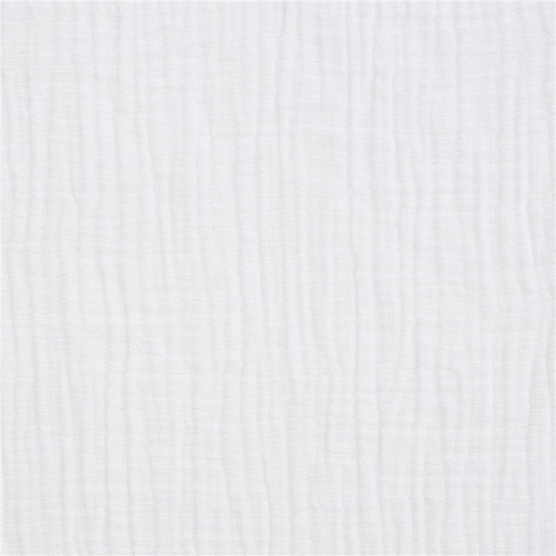 White fitted crib sheet with a textured design, part of a two-pack product offering for cribs.