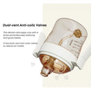 Dental-care sippy cup with straw, featuring dual-vent anti-colic valves; promotes easy weaning and reduces air intake.