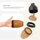 Ultra-wide neck silicone baby bottle by Heorshe, 5oz/160ml, shown in hand with separate lid and components.