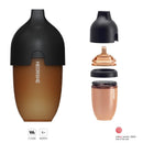 Heorshe Ultra Wide Neck Baby Bottle, 8oz, features a black lid, transparent body, and is suitable for ages 6 months and up.