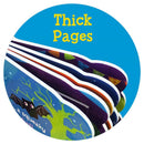 Thick pages of the Daddy And Me Finger Puppet Book, featuring colorful patterns and a playful bat design.