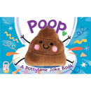 Poop! Finger Puppet Book featuring a plush poop character with a smiling face and playful design against a colorful background.