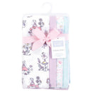 Hudson Baby unisex cotton flannel burp cloths featuring garden fairies design, includes four absorbent cloths with soft pastel colors.