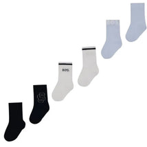 Hugo Boss Baby - 3Pk White & Blue Socks Image 1