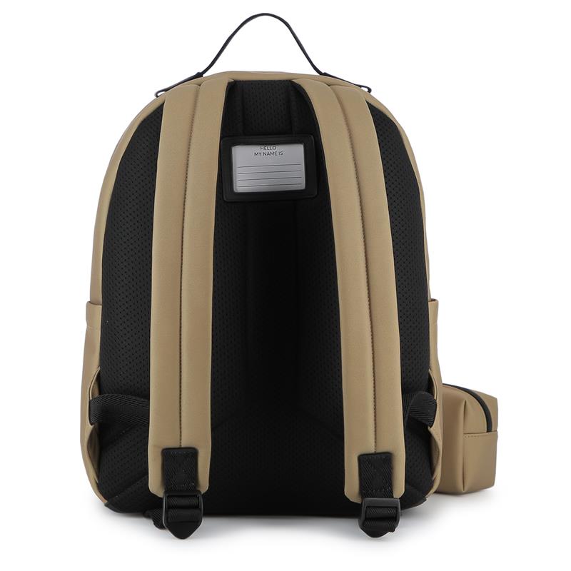 Hugo Boss Baby - Backpack + Pencil Case In Polyester Canvas Dark Stone Image 2