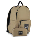 Hugo Boss Baby - Backpack + Pencil Case In Polyester Canvas Dark Stone Image 3