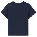 Navy blue short-sleeved tee-shirt for boys by Hugo Boss, showing a simple and clean back view design.