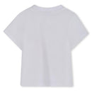 White infant short sleeve tee featuring a red panda graphic on the front, designed for comfort and style.