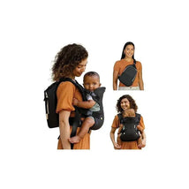 Infantino Flip 4-In-1 Convertible Carrier & Crossbody Diaper Bag Set shown in use by a mother with a child, demonstrating various carrying styles.