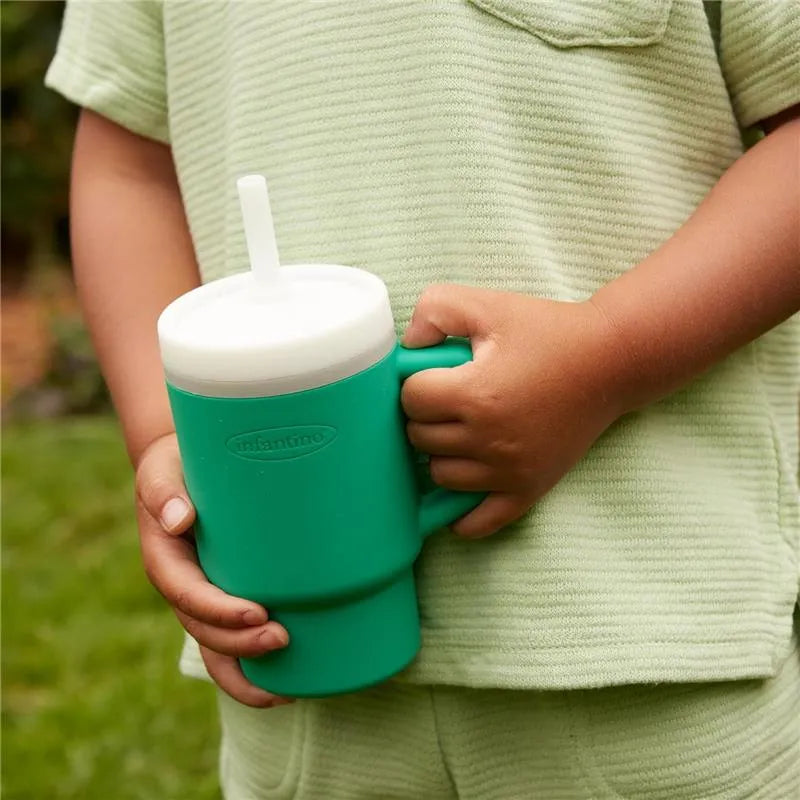 Infantino - My 1St Tumbler - Soft Silicone 9 Oz, Alpine Image 3