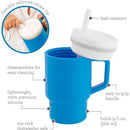 Soft silicone tumbler designed for toddlers, featuring a flexible straw tip, easy-grip handle, and is dishwasher safe.