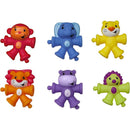 Colorful sensory toys representing various animals, including a lion, elephant, and hippo, designed for playful engagement.