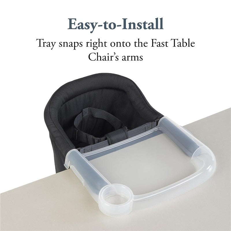 Tray designed for Inglesina Fast Table Chair, showcasing its easy installation feature with a cup holder.