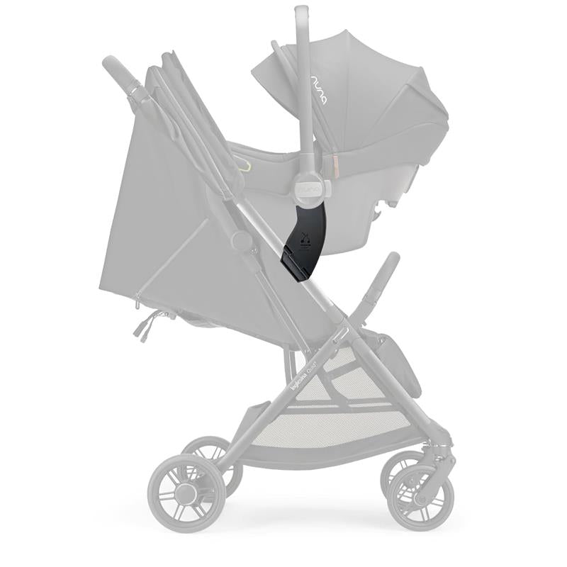 Inglesina Quid³ stroller with a Nuna car seat adapter attached, showcasing a sleek design and convenient fit for travel.