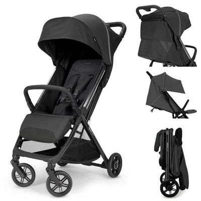 Compact lightweight Inglesina Quid³ stroller in Cosmic Black, featuring a foldable design and adjustable canopy.