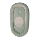 Inglesina Welcome Pod Lounger in Balance Green with a soft, rounded design and breathable fabric for infant comfort.