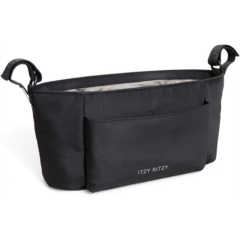Black Itzy Ritzy Belong Carry-All Caddy featuring multiple compartments for organizing baby essentials.