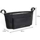 Itzy Ritzy Belong Carry-All Caddy in black, featuring multiple pockets and a spacious interior, measuring 18.5 x 4.75 x 7.75 inches.