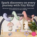 Pastel Itzy Bitzy Spiral featuring a plush mushroom, house, mirror, and bunny, designed for baby exploration and play.