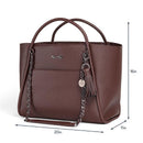 Espresso Itzy Ritzy - Boss Tote™ Diaper Bag with chain detailing, tassel, dimensions 20in x 16in x 11in.