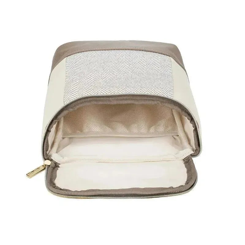Chill Like A Boss Bottle Bag in Vanilla Latte color, featuring a zippered closure and interior insulation for bottle storage.