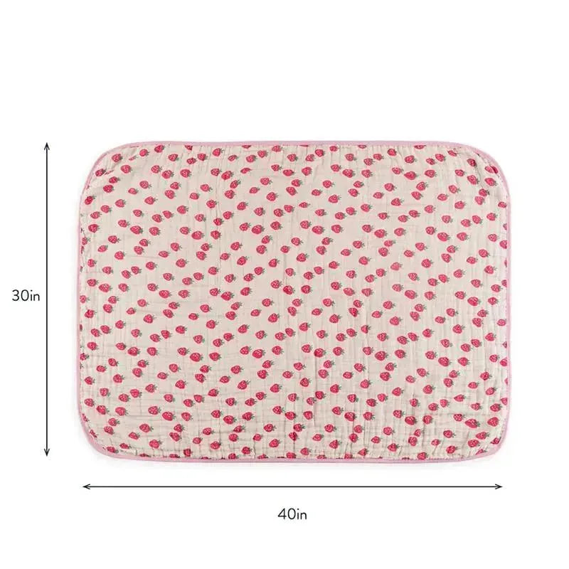 Itzy Ritzy - Itzy Blanket™ featuring a strawberries and cream design, measuring 40x30 inches.