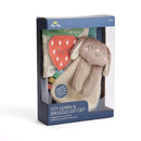 Itzy Ritzy Itzy Learn & Snuggle Gift Set featuring a bunny lovey, a soft strawberry toy, and a sensory fabric book.