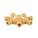 Ritzy Teether™ Baby Molar Teether in the shape of a lion, made from soft silicone, with multiple textured protrusions for soothing gums.