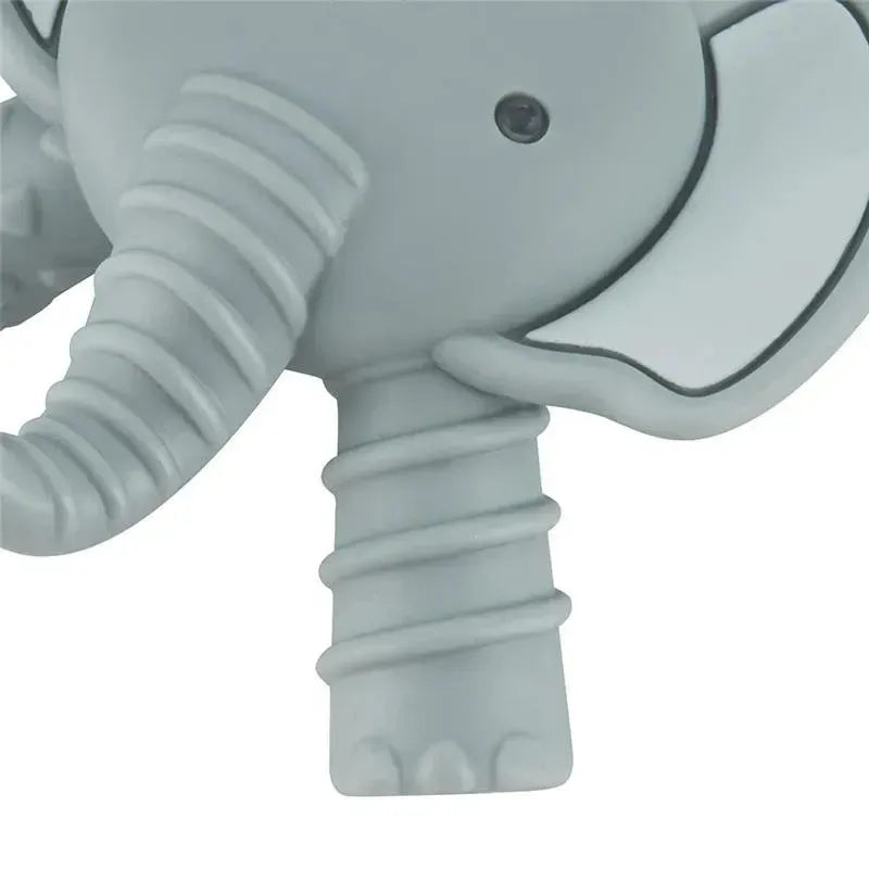 Silicone elephant-shaped teether by Itzy Ritzy, featuring textured surfaces for soothing gums during teething.