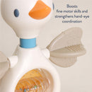 Goose-shaped sensory activity toy with movable wings, promoting fine motor skills and hand-eye coordination.