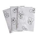 Disposable restaurant high chair covers featuring Mickey and Minnie Mouse designs, packaged in three individual wraps.
