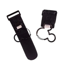Black stroller hooks featuring Mickey Mouse design, designed for carrying bags or essentials with stroller clips.
