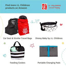J.L. Childress products including travel bags, coolers, and changing pads, featuring bright colors and playful designs.
