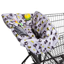 J.L. Childress Batman shopping cart and high chair cover featuring a grey fabric with Batman motifs and toy attachment.
