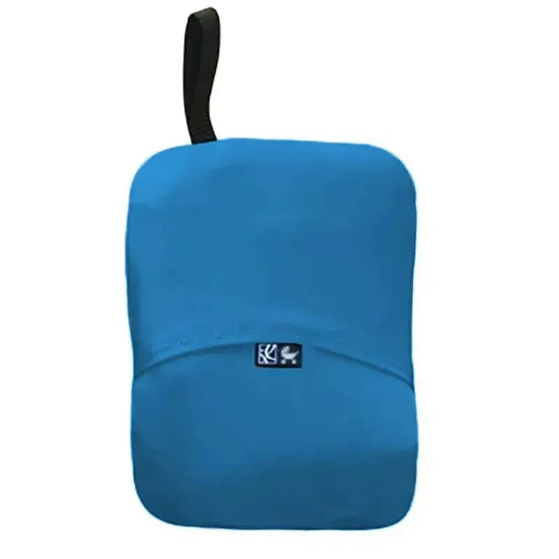 Deluxe blue travel bag with a black handle, designed for gate-checking car seats and strollers.