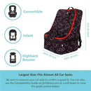Disney Baby J.L. Childress padded travel bag for car seats, featuring a Mickey Mouse pattern and adjustable straps.