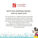 J.L. Childress travel bag overview, featuring Mickey Mouse, emphasizing family adventures and product reliability.