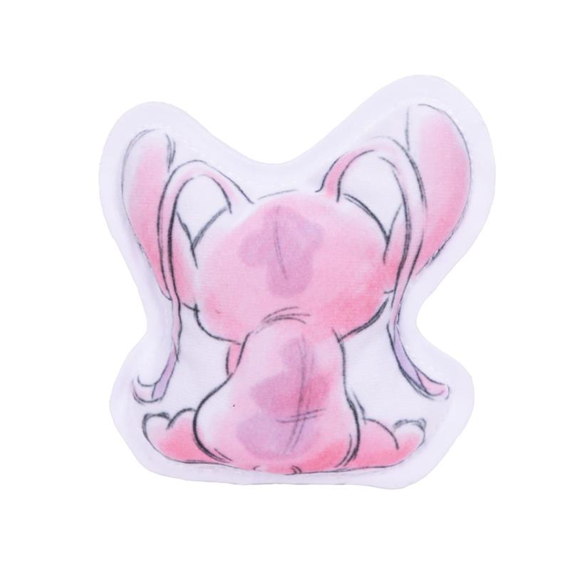 Stitch-inspired plush doll with large ears, facing away, showcasing pink features and soft fabric detailing.