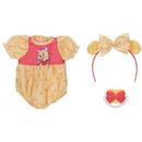 Deluxe dress-up fashion pack featuring a Pooh-themed outfit with a pink and yellow design, along with matching accessories.