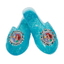 Light blue plastic shoes featuring a decorative Ariel and Flounder design, ideal for Disney Princess fans.