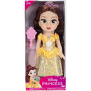 Disney Princess Core Large Doll of Belle, featuring a yellow gown, tiara, and a pink accessory mirror. Suitable for ages 3 and up.