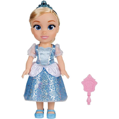 Cinderella large doll from Jakks, featuring a blue gown, tiara, and a pink accessory.