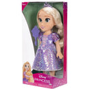 Disney Princess Core Large Doll of Rapunzel in purple dress with matching crown and accessory, displayed in packaging.