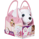 Stuffed puppy in a pink tote bag, part of the Disney Princess Style Collection, designed for children 3+.