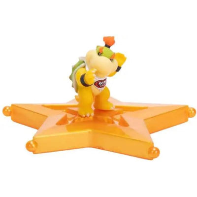 Bowser Jr. figure from Jakks, styled with a green shell and orange star base, in a playful pose.