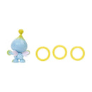 Chao figure in blue with yellow accents and three yellow rings, part of the Jakks Sonic 2.5In Figure line.
